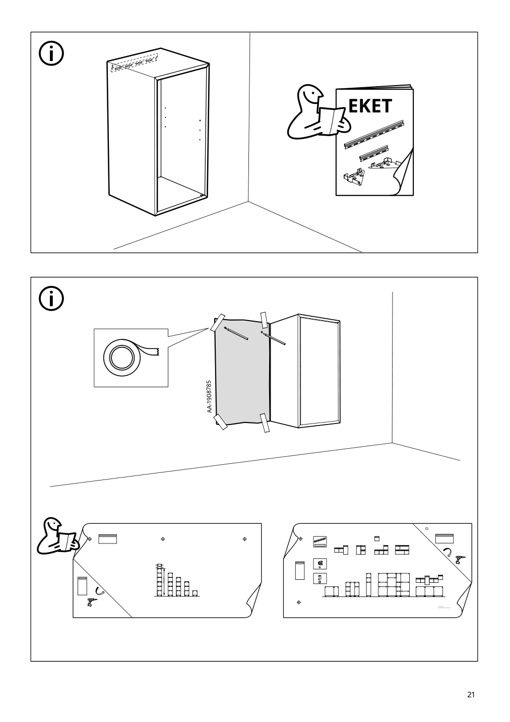 Assembly instructions for IKEA Eket cabinet with door and shelf white | Page 21 - IKEA EKET wall-mounted cabinet combination 995.216.85