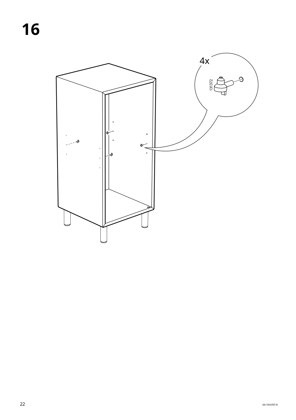 Assembly instructions for IKEA Eket cabinet with door and shelf white | Page 22 - IKEA EKET wall-mounted cabinet combination 692.846.47