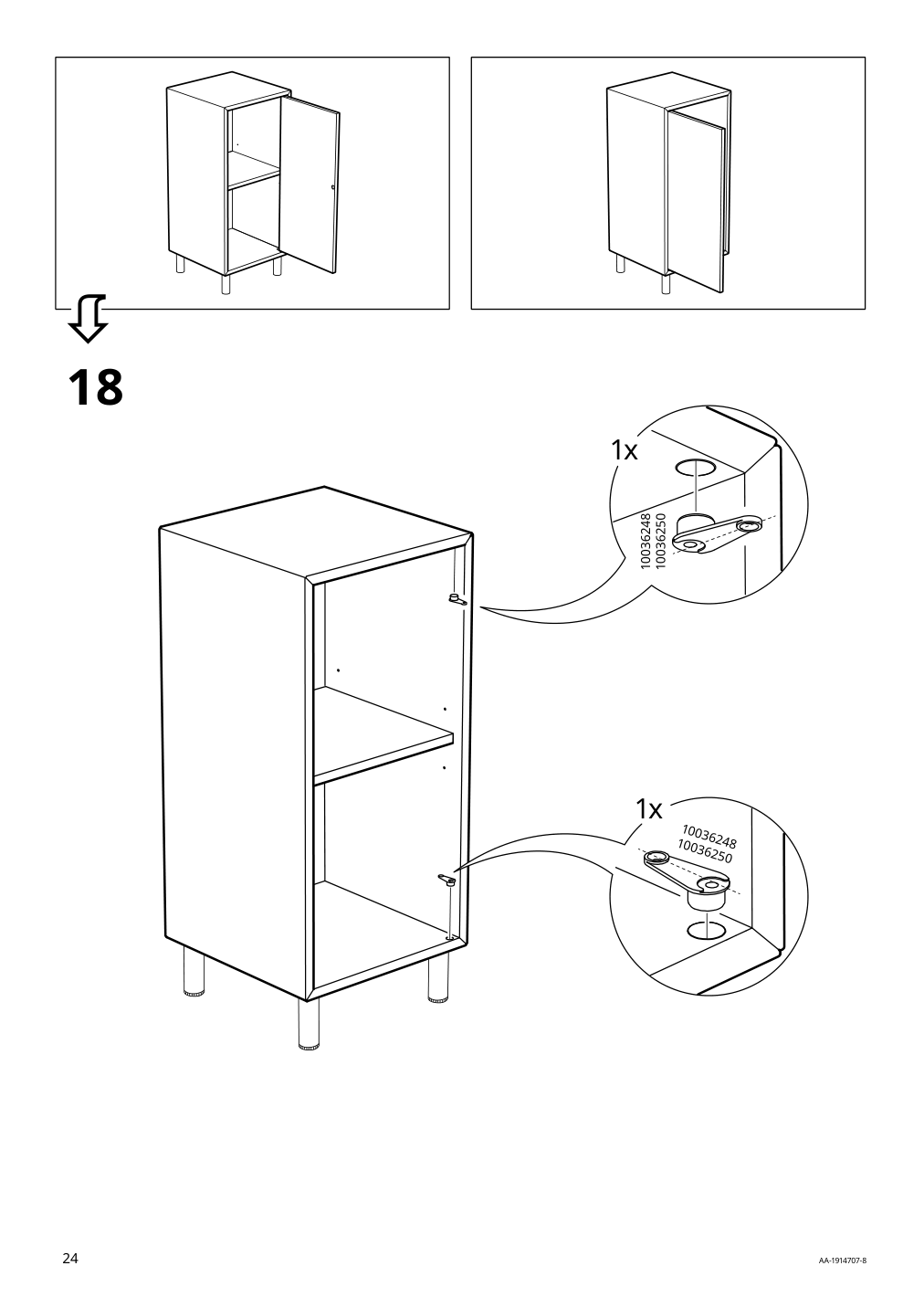 Assembly instructions for IKEA Eket cabinet with door and shelf white | Page 24 - IKEA EKET wall-mounted cabinet combination 095.216.75