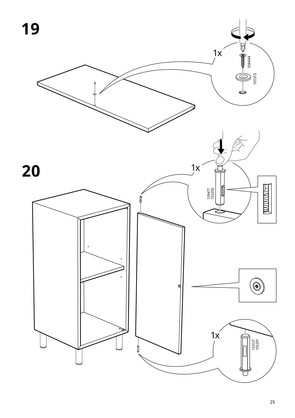 Assembly instructions for IKEA Eket cabinet with door and shelf dark gray | Page 25 - IKEA EKET cabinet with door and shelf 503.449.29