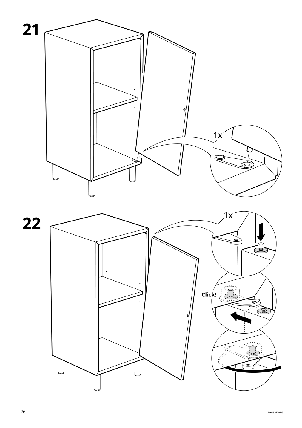 Assembly instructions for IKEA Eket cabinet with door and shelf dark gray | Page 26 - IKEA EKET wall-mounted cabinet combination 494.903.37