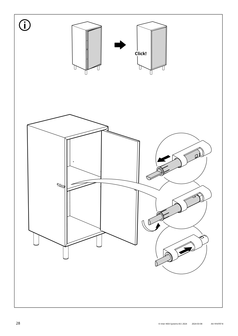 Assembly instructions for IKEA Eket cabinet with door and shelf white | Page 28 - IKEA EKET wall-mounted cabinet combination 095.216.75