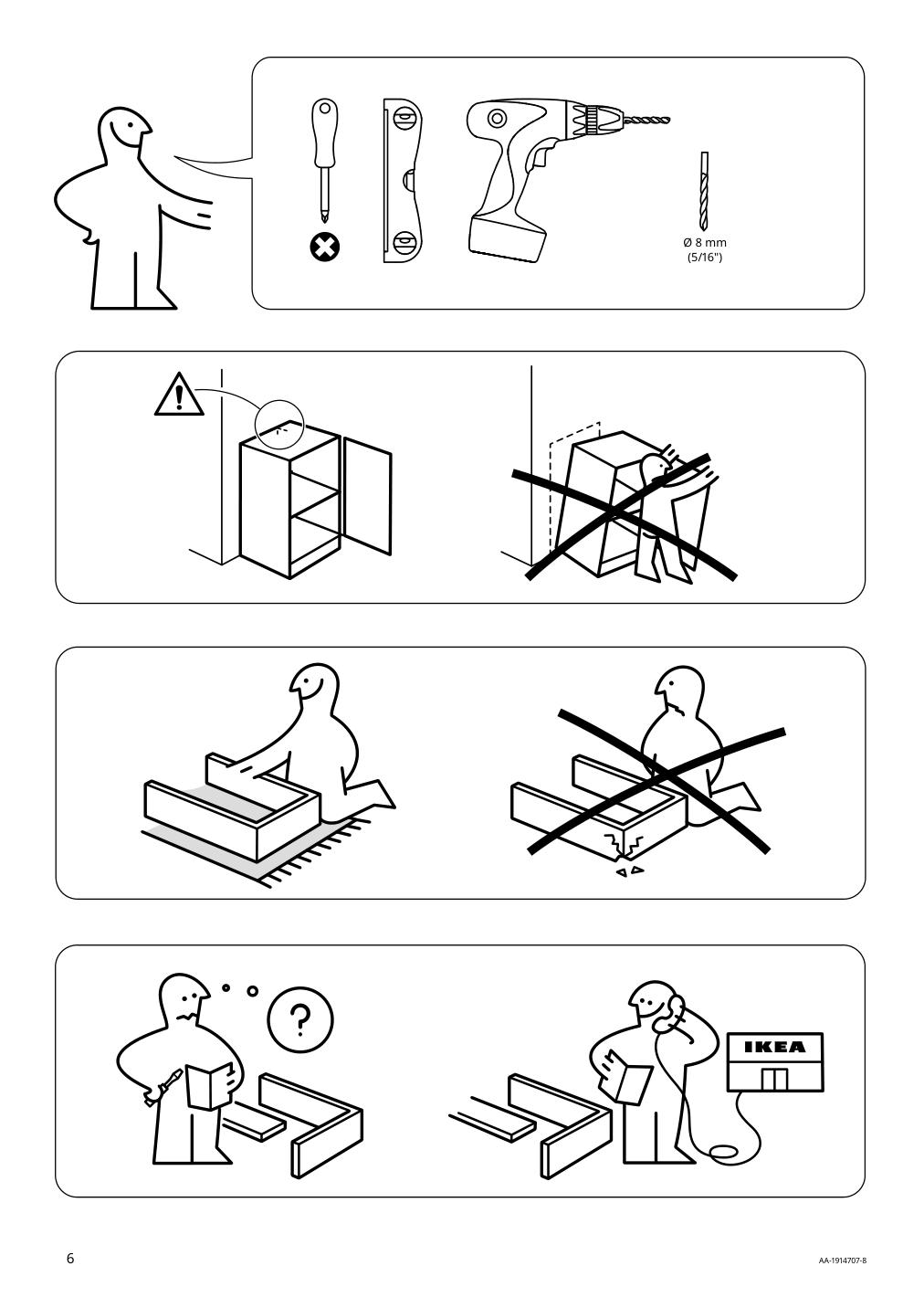 Assembly instructions for IKEA Eket cabinet with door and shelf dark gray | Page 6 - IKEA EKET cabinet with door and shelf 503.449.29