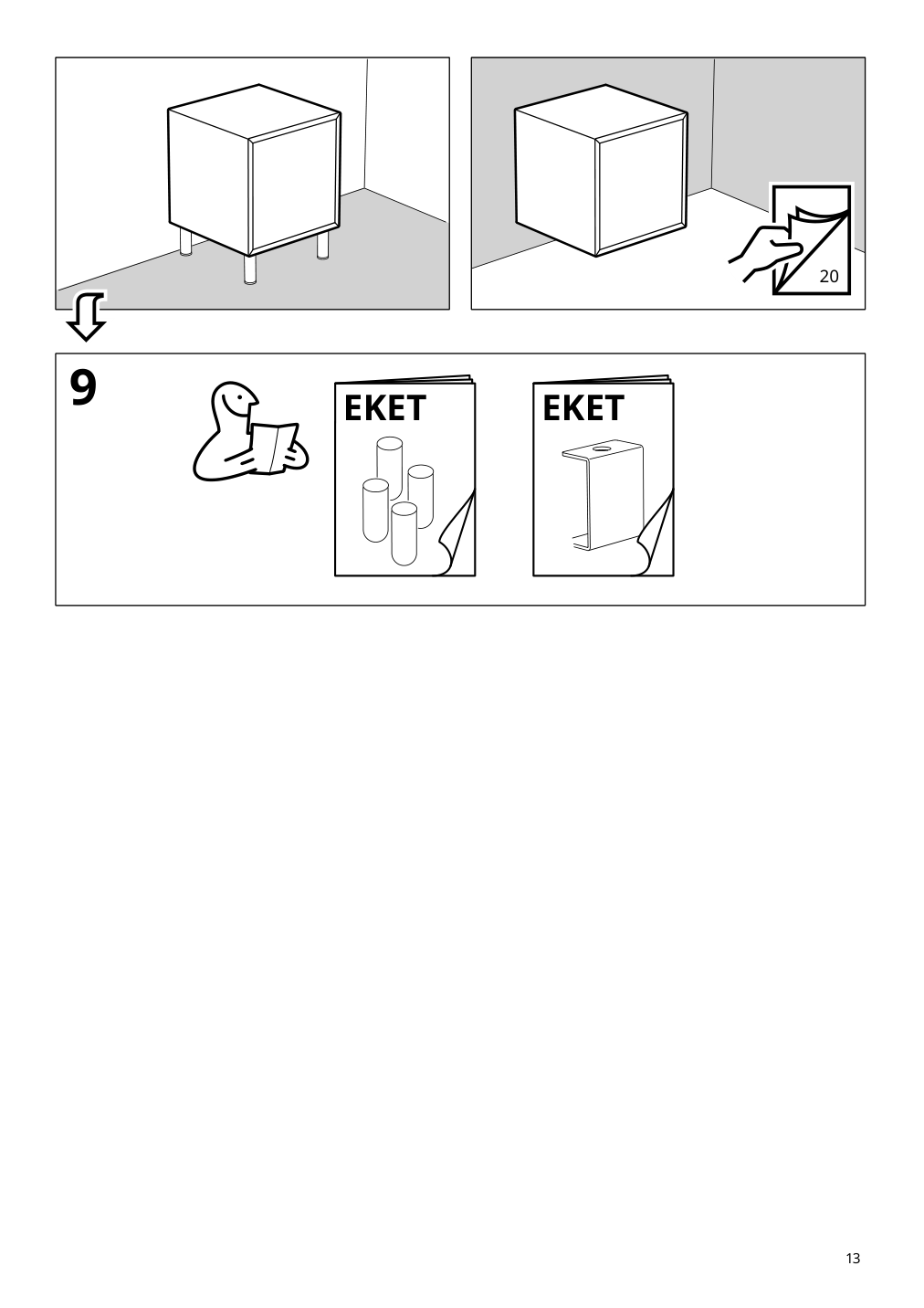 Assembly instructions for IKEA Eket cabinet with door white | Page 13 - IKEA BESTÅ / EKET storage combination 894.768.05