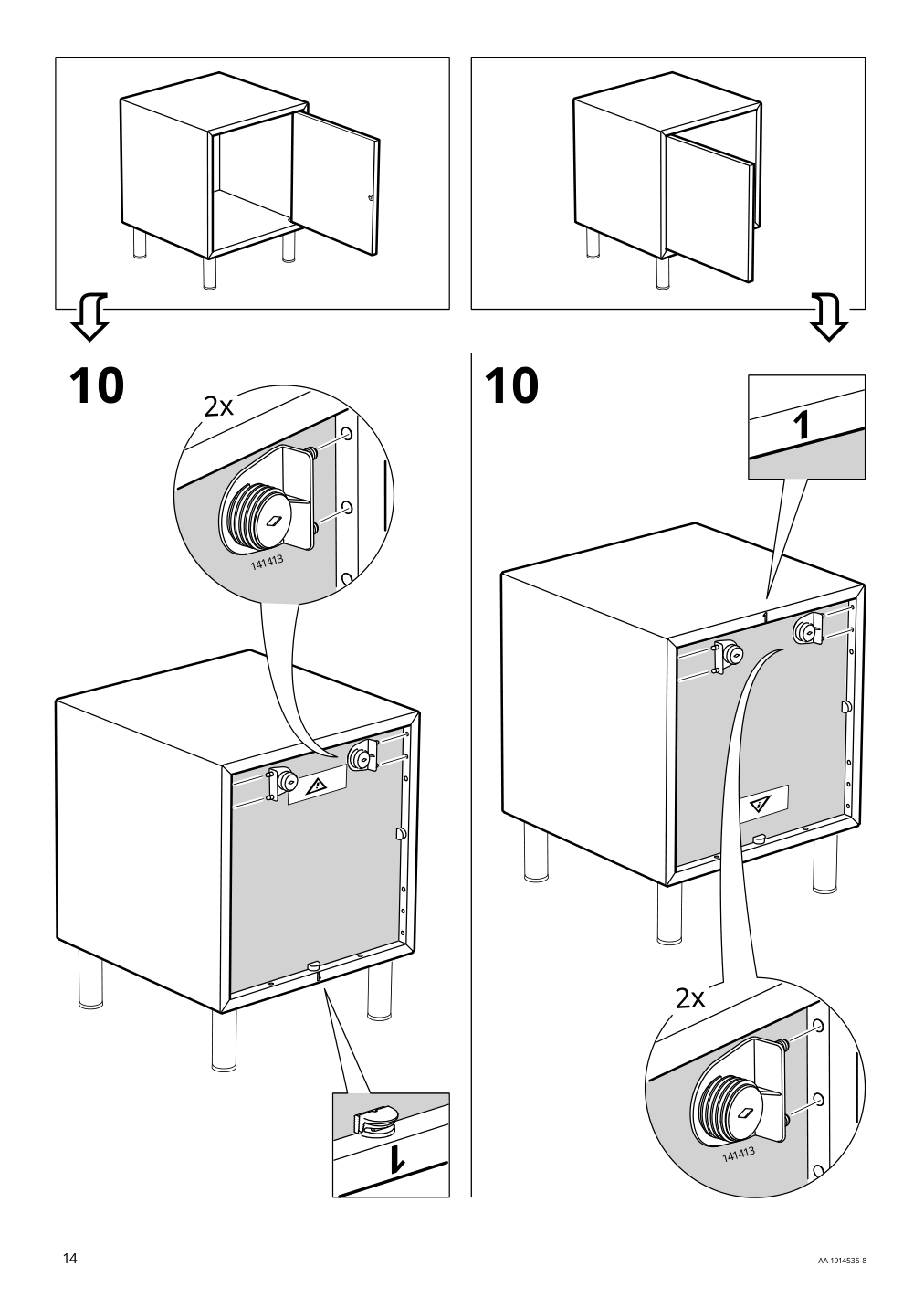 Assembly instructions for IKEA Eket cabinet with door white | Page 14 - IKEA BESTÅ / EKET TV storage combination 194.397.36