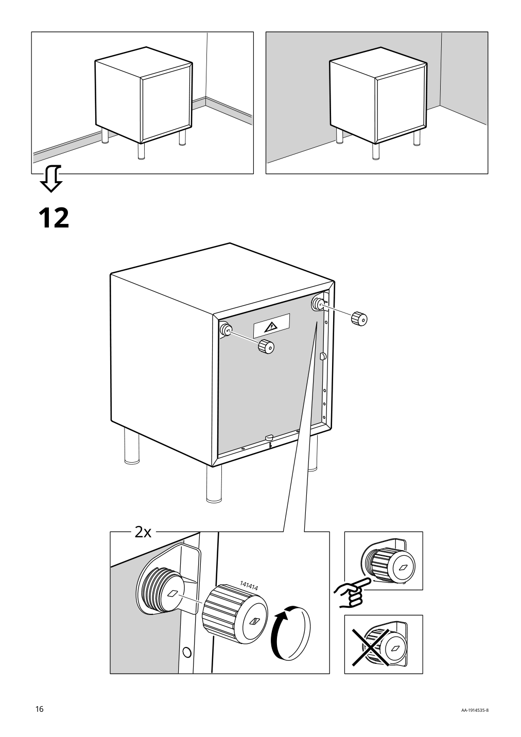 Assembly instructions for IKEA Eket cabinet with door white | Page 16 - IKEA BESTÅ / EKET TV storage combination 794.397.38