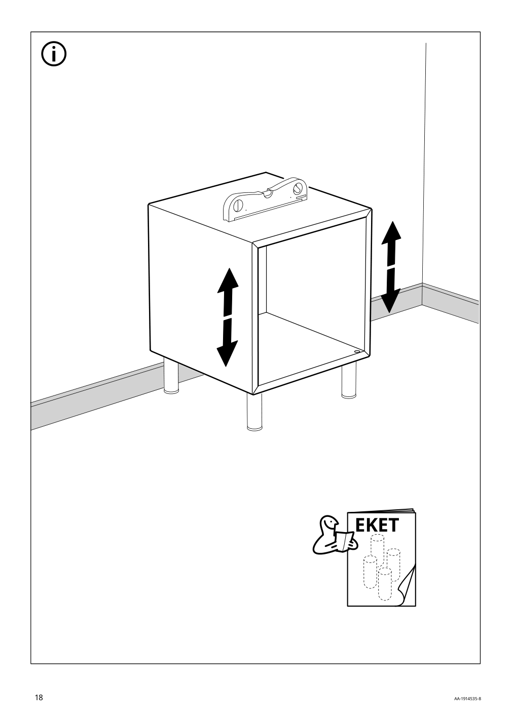 Assembly instructions for IKEA Eket cabinet with door white | Page 18 - IKEA BESTÅ / EKET TV storage combination 594.377.59