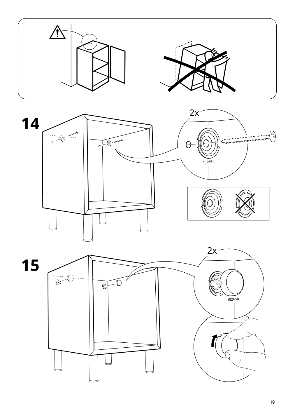 Assembly instructions for IKEA Eket cabinet with door white | Page 19 - IKEA BESTÅ / EKET TV storage combination 294.304.91