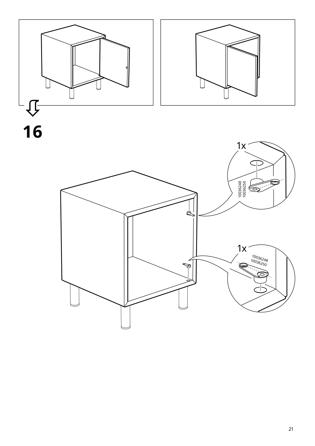 Assembly instructions for IKEA Eket cabinet with door white | Page 21 - IKEA BESTÅ / EKET TV storage combination 394.304.95