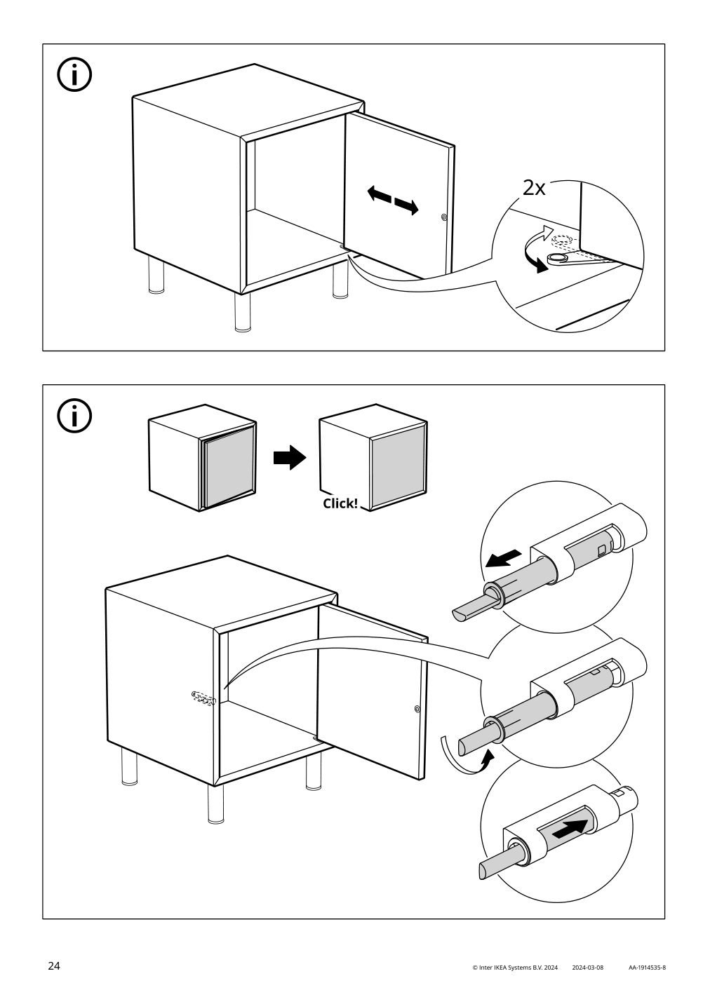 Assembly instructions for IKEA Eket cabinet with door white | Page 24 - IKEA BESTÅ / EKET TV storage combination 794.397.38