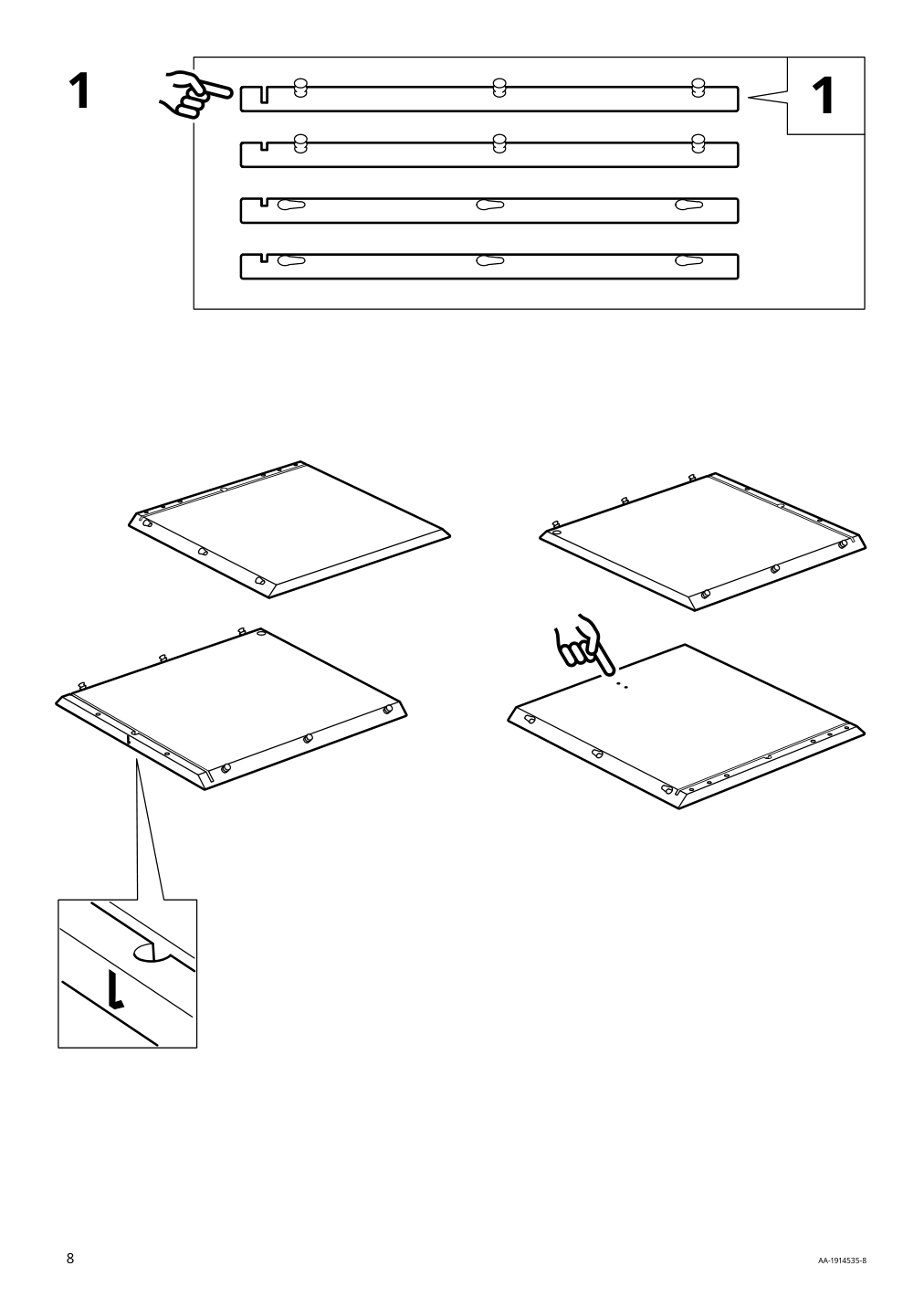 Assembly instructions for IKEA Eket cabinet with door white | Page 8 - IKEA BESTÅ / EKET TV storage combination 794.397.38