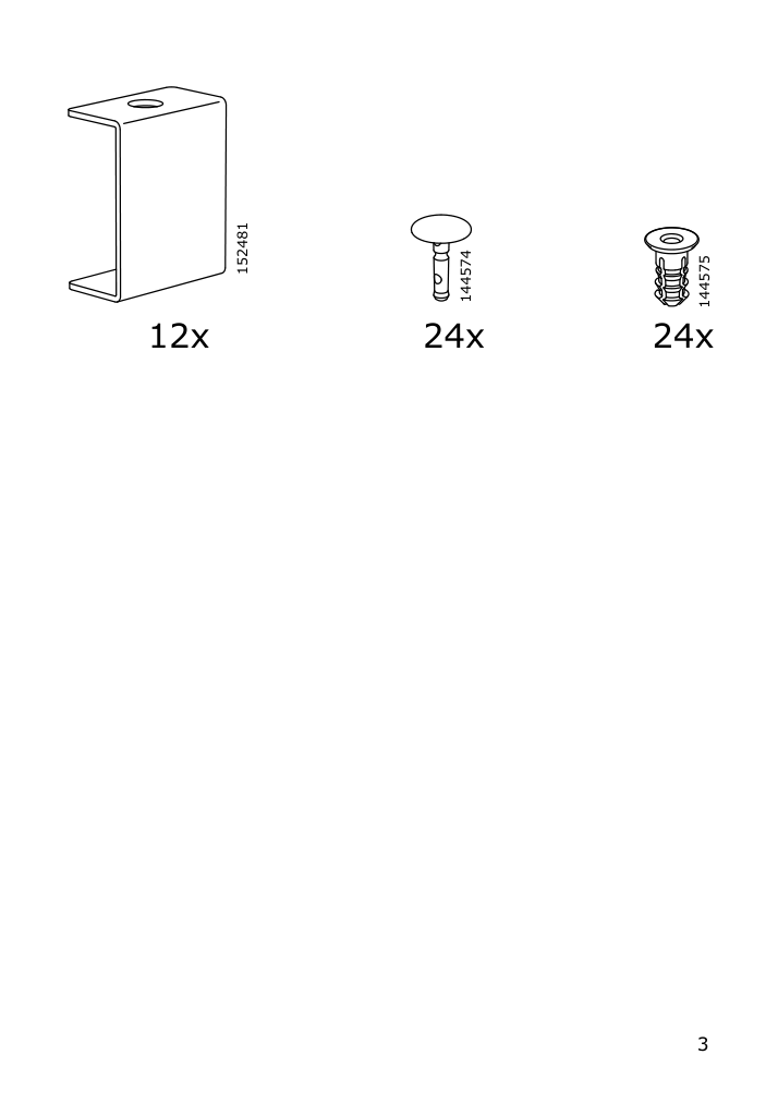 Assembly instructions for IKEA Eket connection hardware | Page 3 - IKEA EKET storage combination with legs 295.217.16