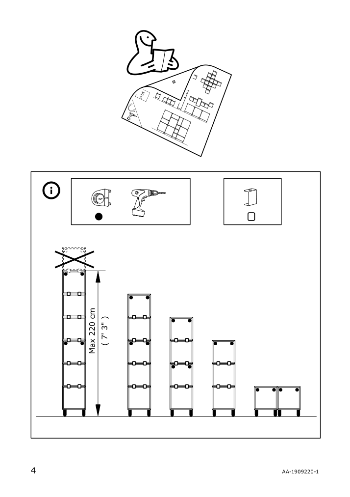 Assembly instructions for IKEA Eket connection hardware | Page 4 - IKEA EKET storage combination with legs 295.217.16