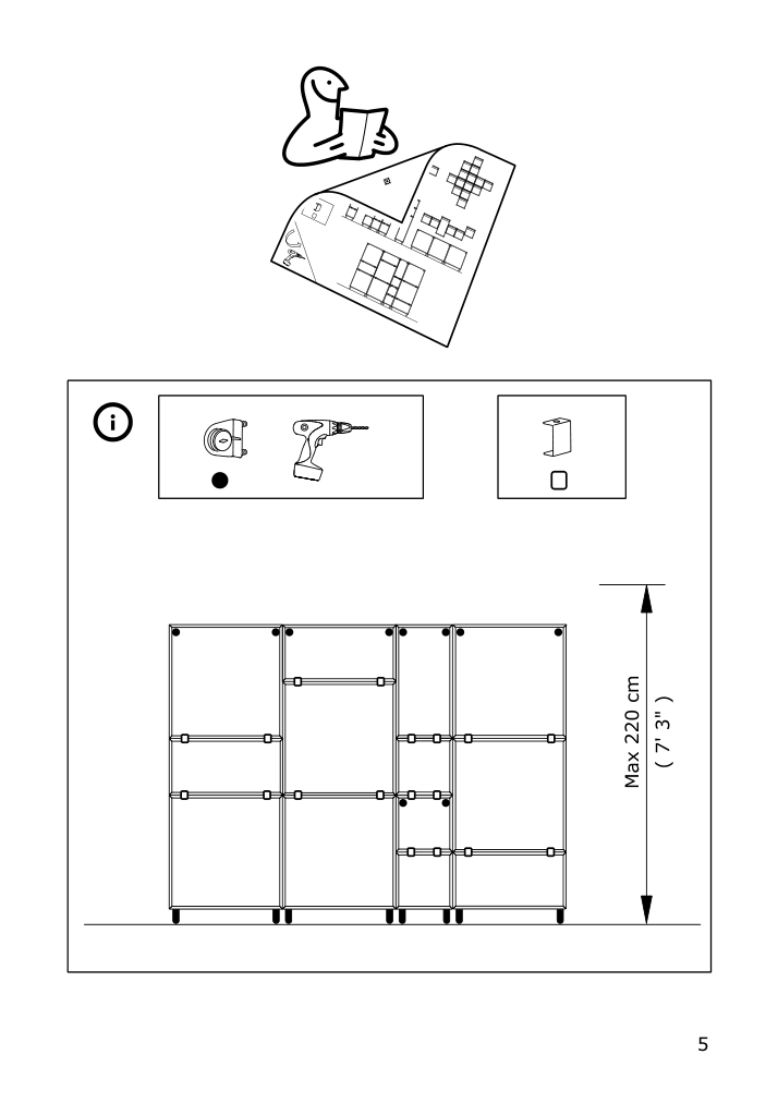 Assembly instructions for IKEA Eket connection hardware | Page 5 - IKEA EKET storage combination with legs 295.217.16