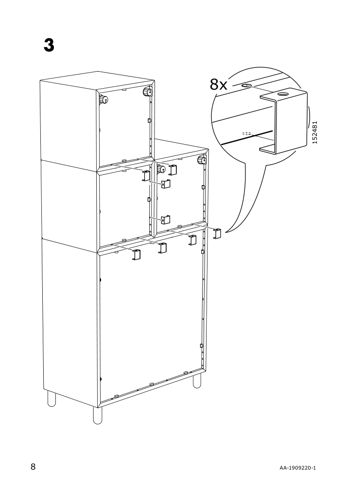 Assembly instructions for IKEA Eket connection hardware | Page 8 - IKEA EKET storage combination with legs 295.217.16