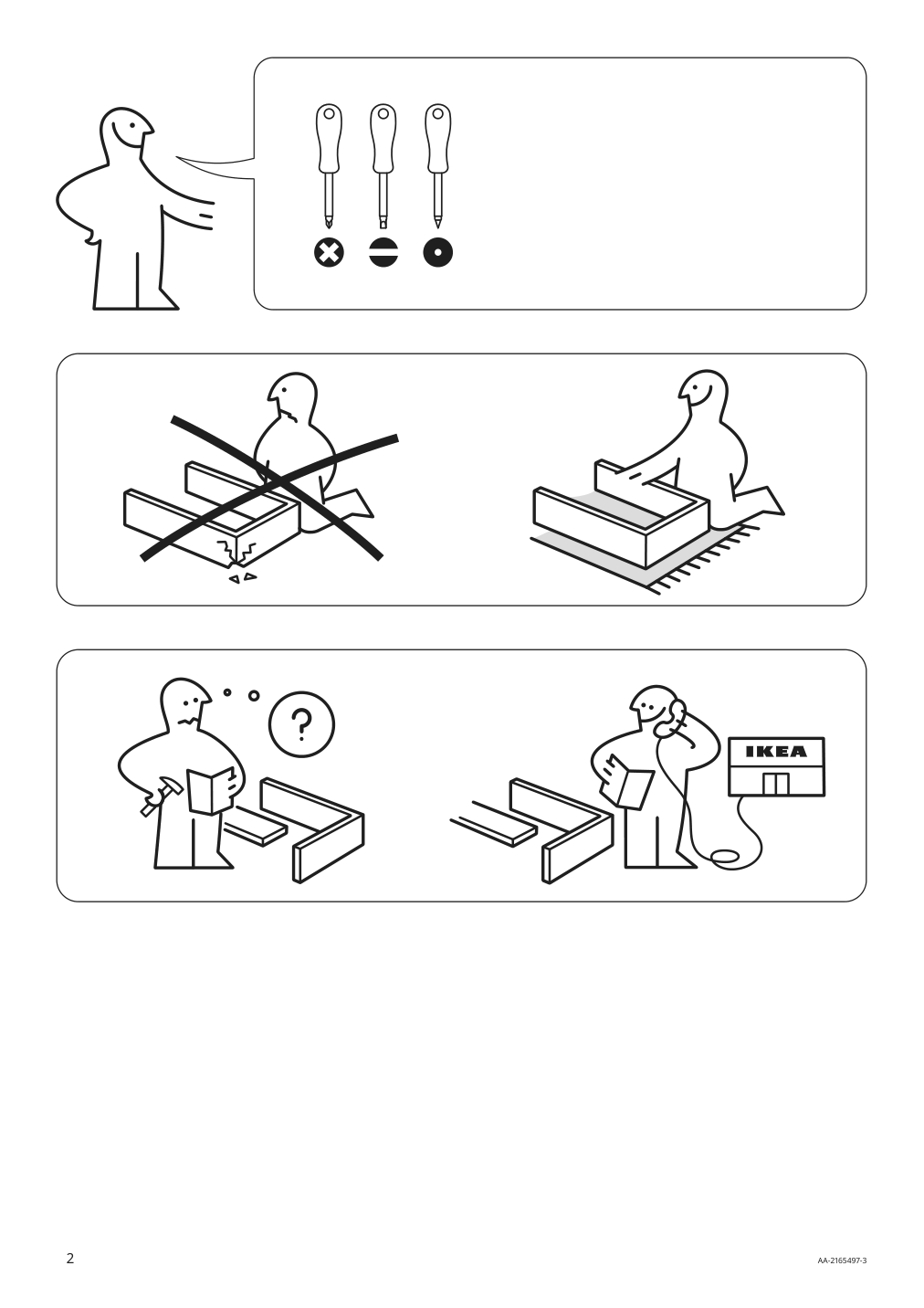 Assembly instructions for IKEA Eket glass door clear glass | Page 2 - IKEA BILLY / EKET storage combination with doors 695.060.78