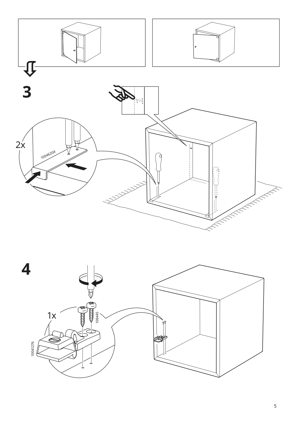 Assembly instructions for IKEA Eket glass door clear glass | Page 5 - IKEA EKET wall cabinet with glass door 493.363.41