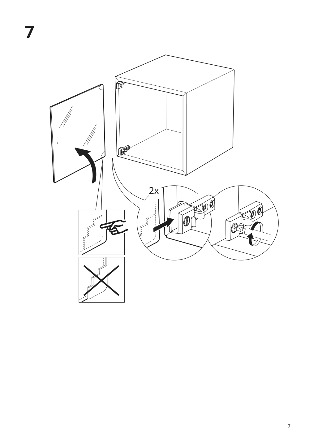 Assembly instructions for IKEA Eket glass door clear glass | Page 7 - IKEA BILLY / EKET storage combination with doors 695.060.78