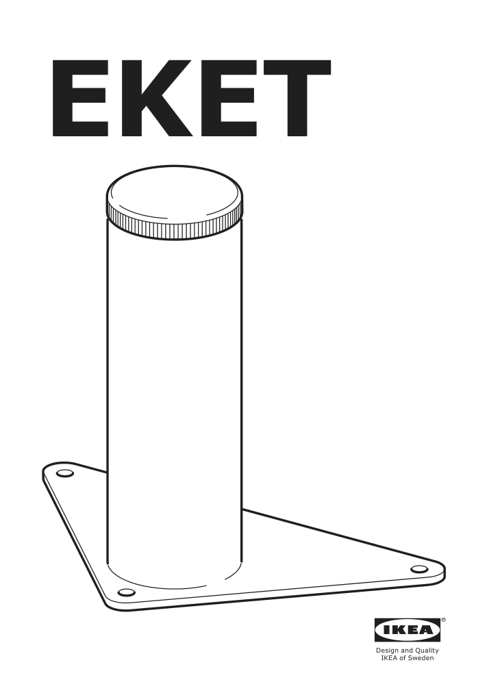 Assembly instructions for IKEA Eket leg metal silver color | Page 1 - IKEA EKET leg 704.289.04