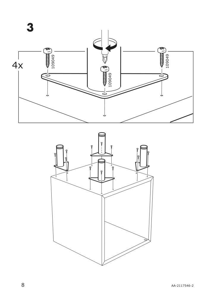 Assembly instructions for IKEA Eket leg metal silver color | Page 8 - IKEA EKET leg 704.289.04