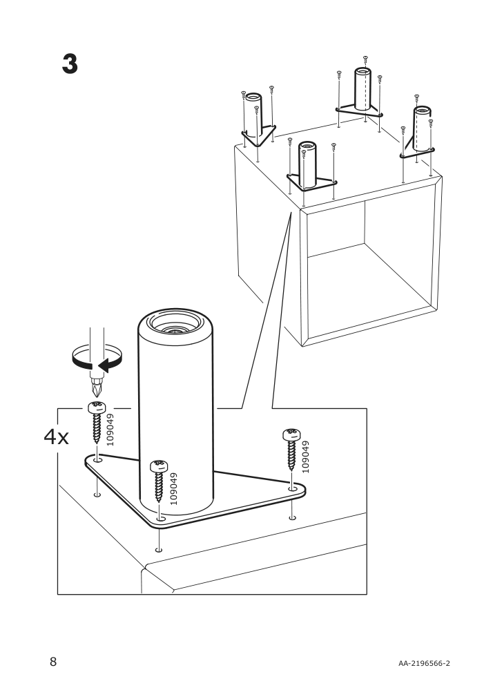 Assembly instructions for IKEA Eket leg wood | Page 8 - IKEA EKET storage combination with legs 295.217.16