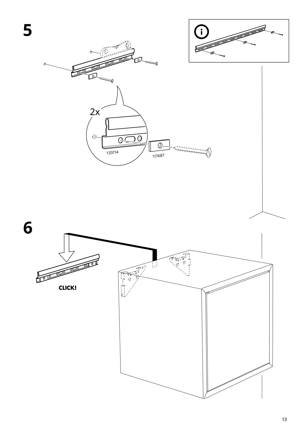 Assembly instructions for IKEA Eket suspension rail | Page 13 - IKEA BESTÅ / EKET storage combination 894.768.05