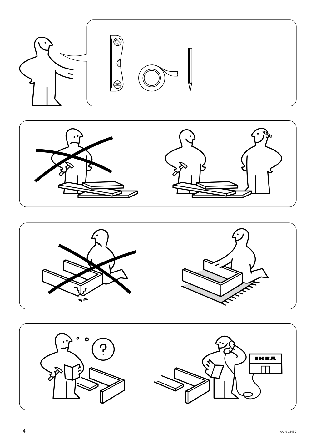 Assembly instructions for IKEA Eket suspension rail | Page 4 - IKEA BESTÅ / EKET TV storage combination 395.729.13