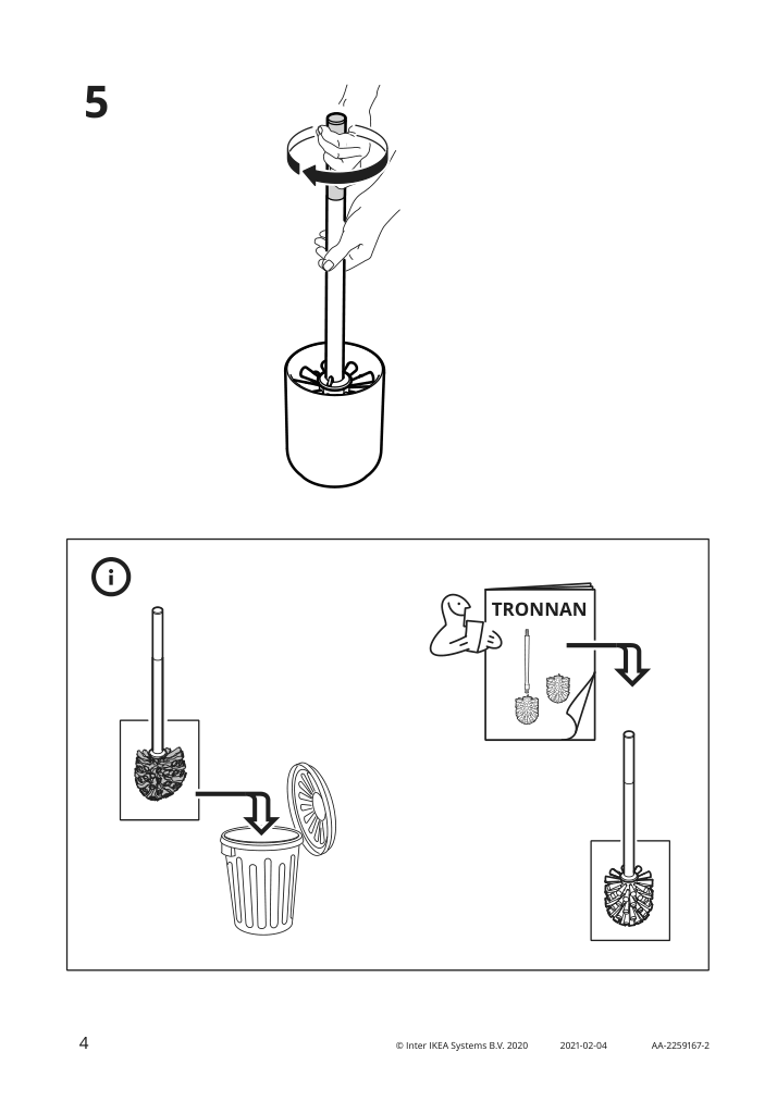 Assembly instructions for IKEA Ekoln toilet brush dark gray | Page 4 - IKEA EKOLN toilet brush 804.273.10