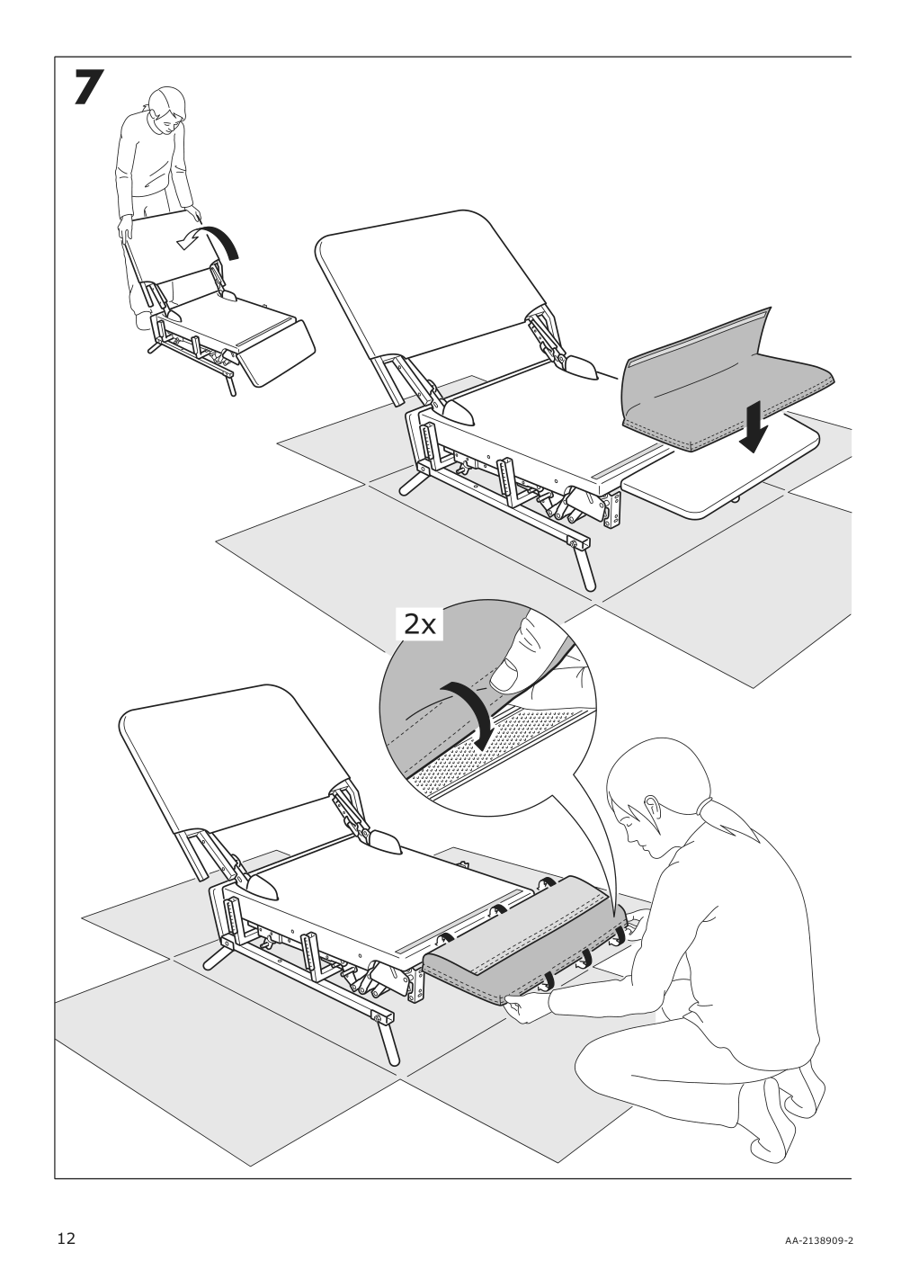 Assembly instructions for IKEA Ekolsund frame recliner | Page 12 - IKEA EKOLSUND recliner 592.971.84