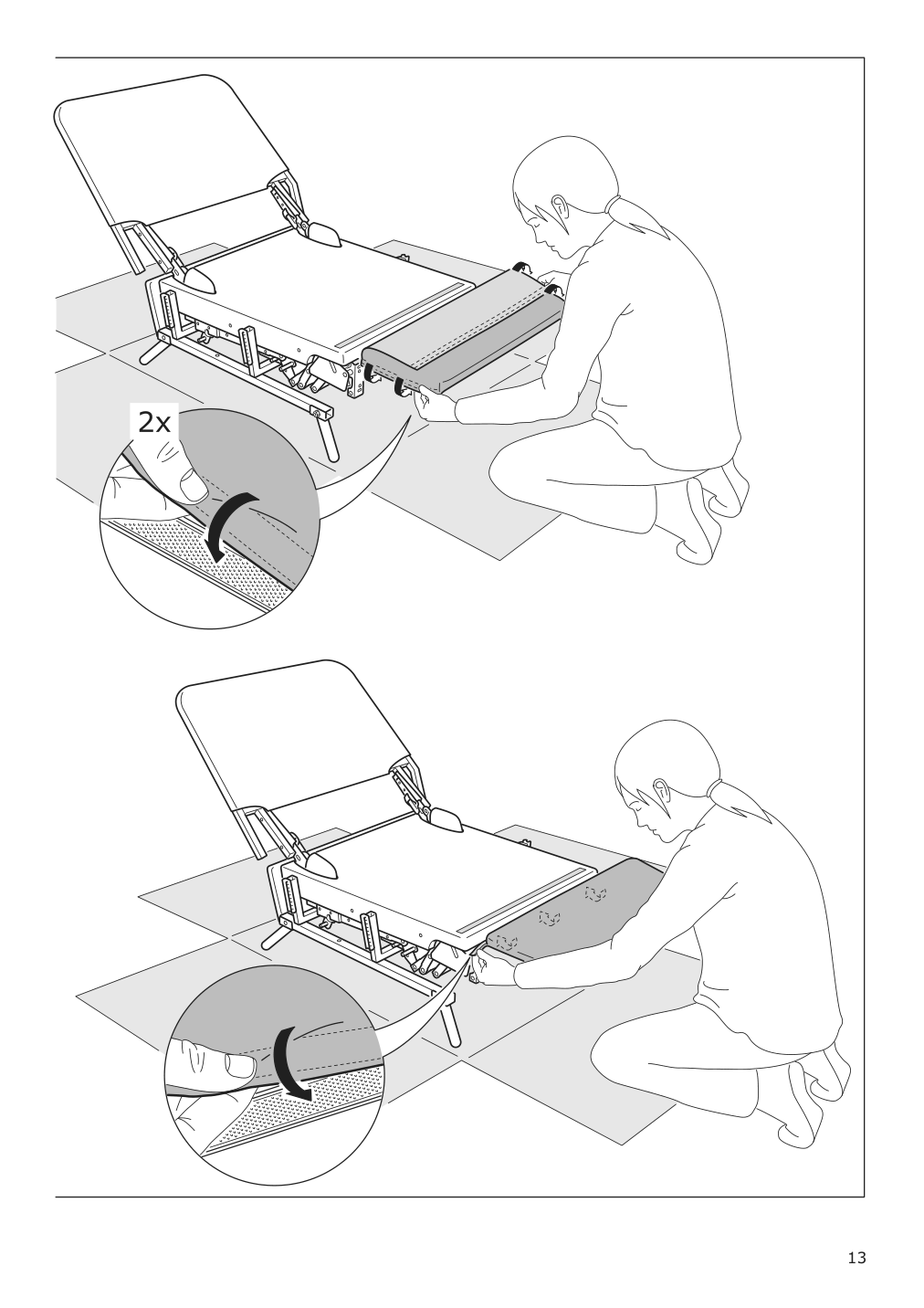 Assembly instructions for IKEA Ekolsund frame recliner | Page 13 - IKEA EKOLSUND recliner 592.971.84