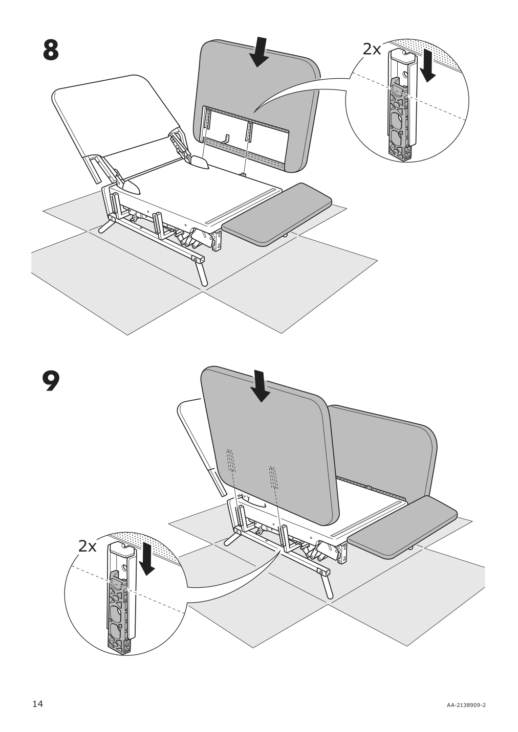 Assembly instructions for IKEA Ekolsund frame recliner | Page 14 - IKEA EKOLSUND recliner 592.971.84