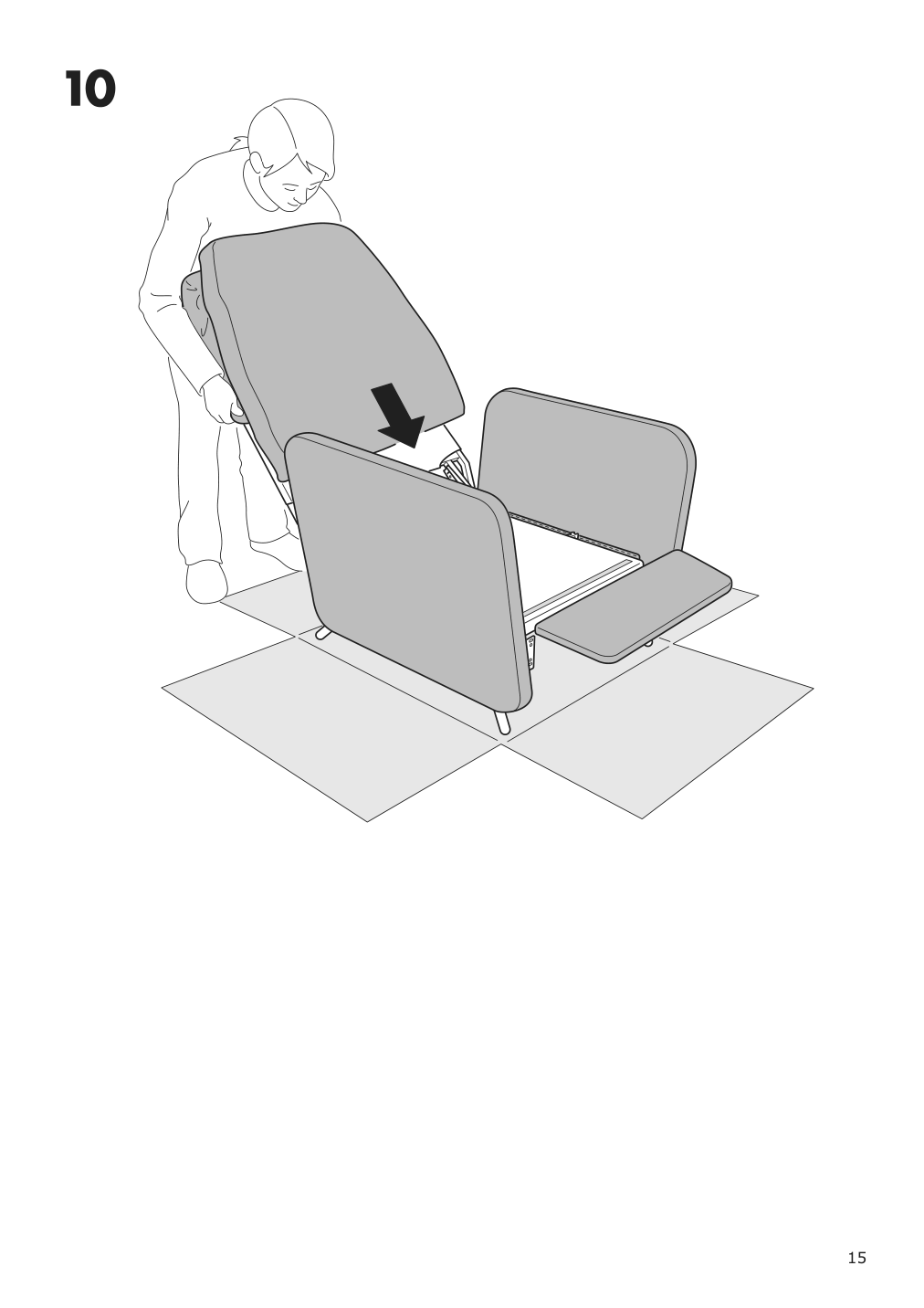 Assembly instructions for IKEA Ekolsund frame recliner | Page 15 - IKEA EKOLSUND recliner 592.971.84