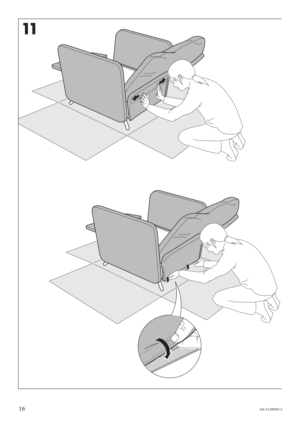 Assembly instructions for IKEA Ekolsund frame recliner | Page 16 - IKEA EKOLSUND recliner 592.971.84