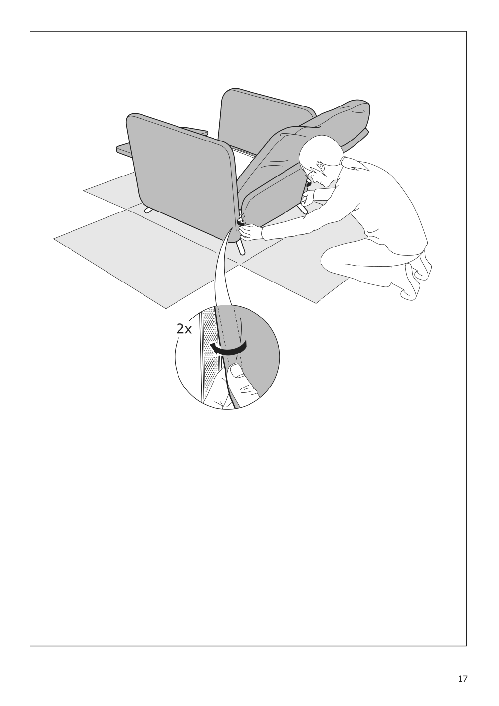 Assembly instructions for IKEA Ekolsund frame recliner | Page 17 - IKEA EKOLSUND recliner 592.971.84