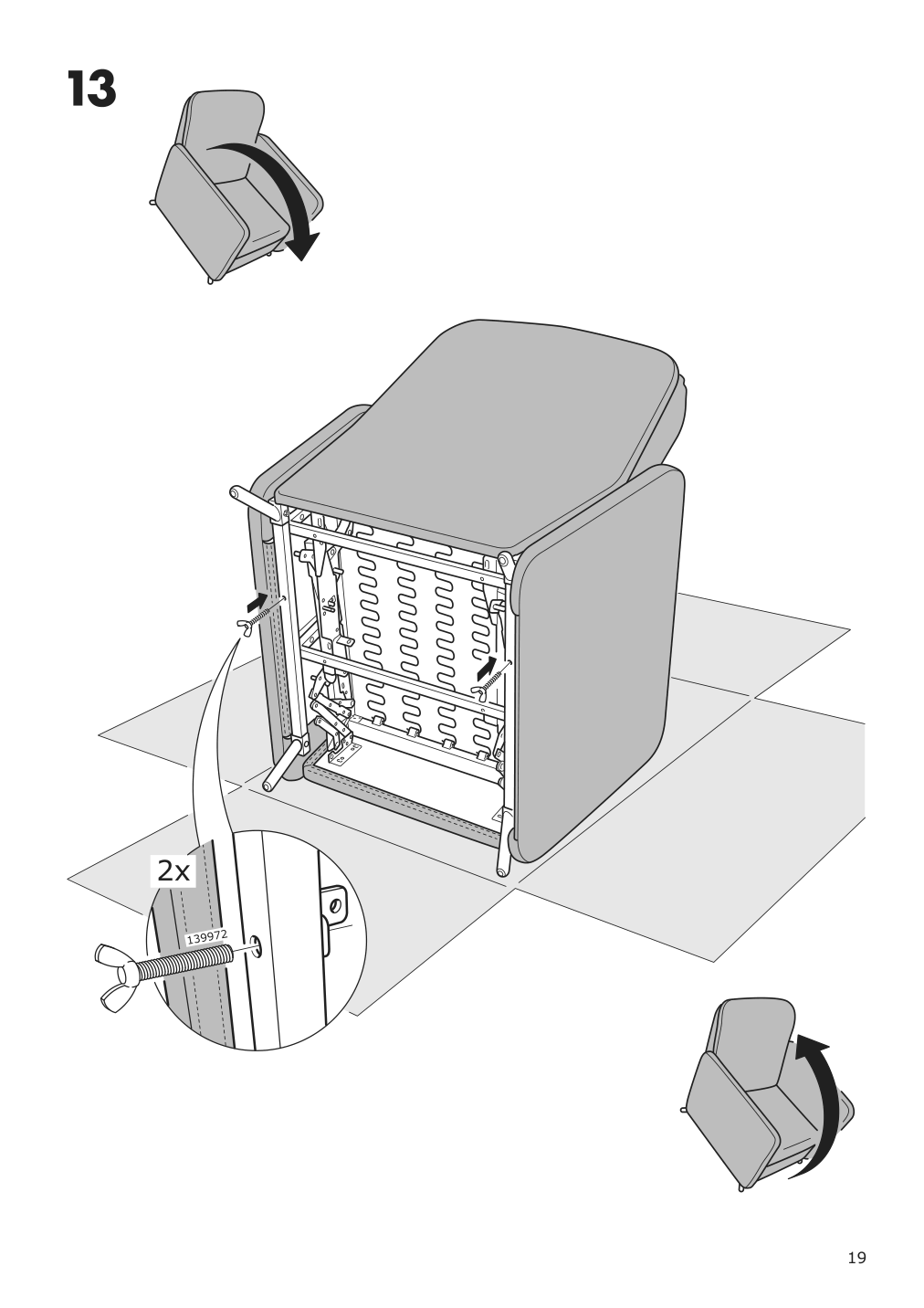 Assembly instructions for IKEA Ekolsund frame recliner | Page 19 - IKEA EKOLSUND recliner 592.971.84