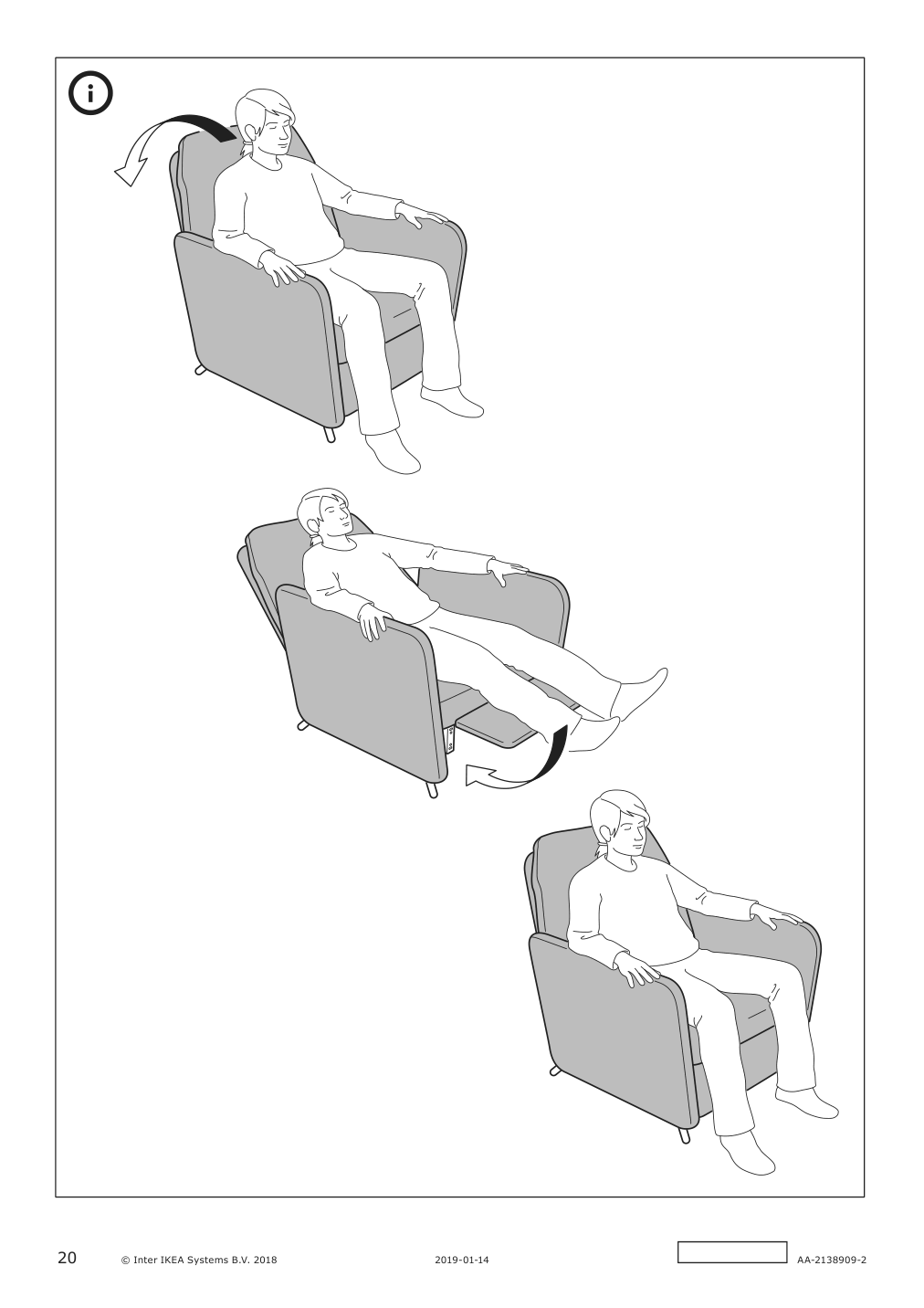 Assembly instructions for IKEA Ekolsund frame recliner | Page 20 - IKEA EKOLSUND recliner 592.971.84