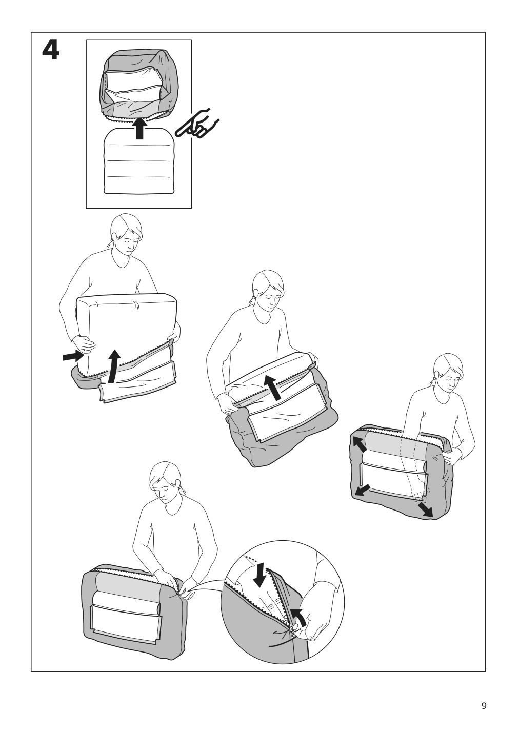 Assembly instructions for IKEA Ekolsund frame recliner | Page 9 - IKEA EKOLSUND recliner 592.971.84