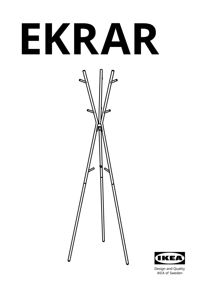 Assembly instructions for IKEA Ekrar hat and coat stand white | Page 1 - IKEA EKRAR hat and coat stand 104.155.94