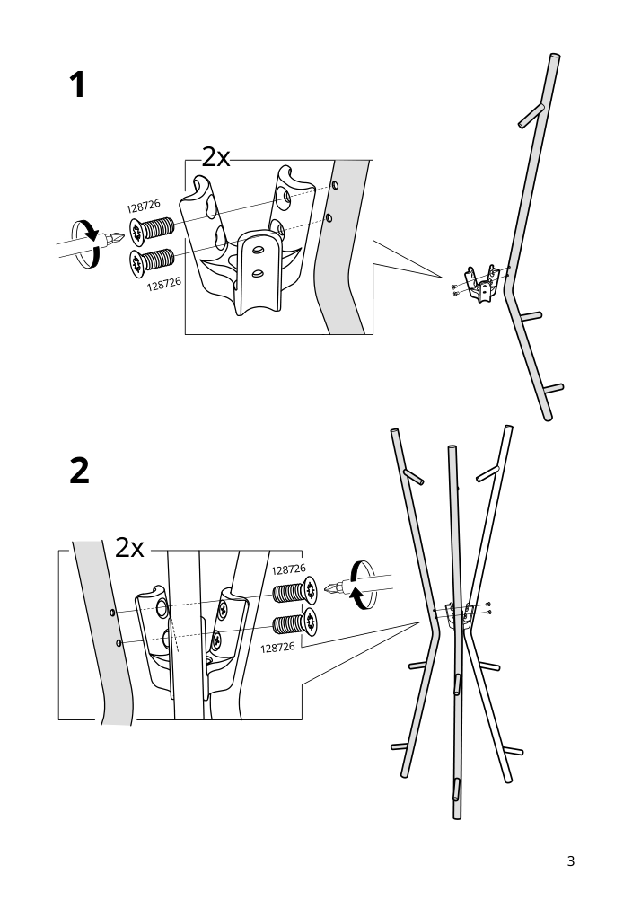 Assembly instructions for IKEA Ekrar hat and coat stand white | Page 3 - IKEA EKRAR hat and coat stand 104.155.94