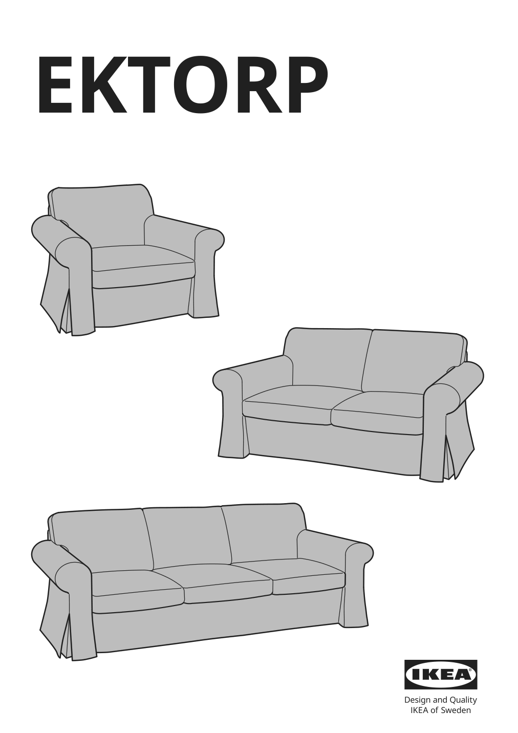 Assembly instructions for IKEA Ektorp 3 5 seat sofa cover nordvalla dark gray | Page 1 - IKEA EKTORP 3.5-seat sofa cover 604.063.42