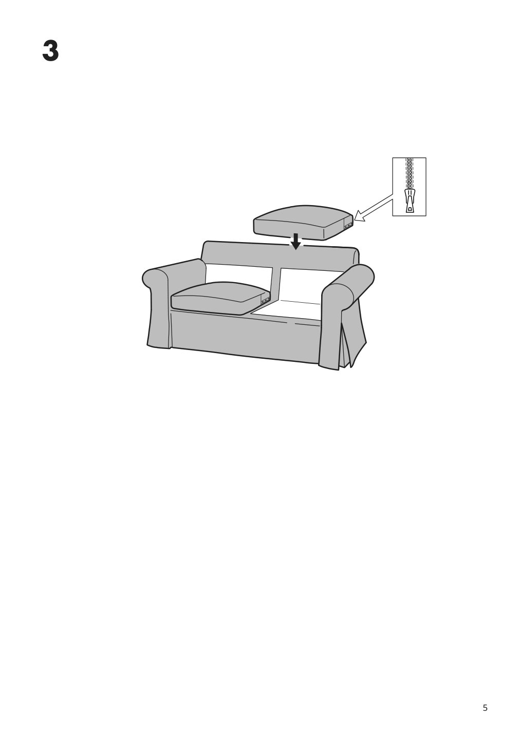 Assembly instructions for IKEA Ektorp chair cover nordvalla gray | Page 5 - IKEA EKTORP chair cover 502.975.03