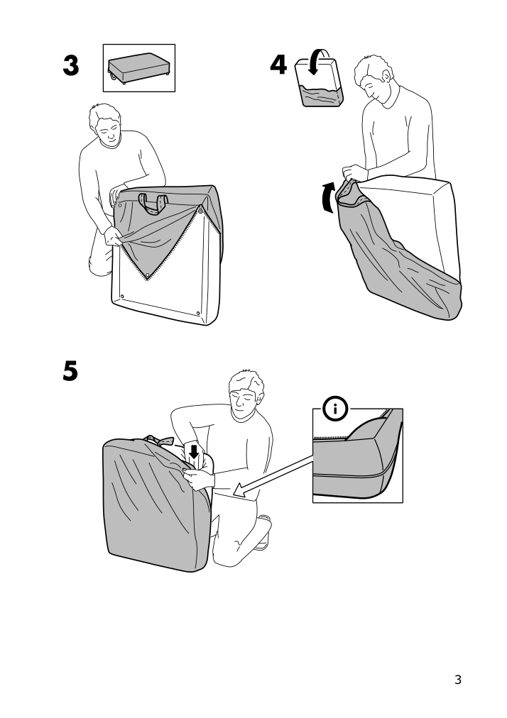 Assembly instructions for IKEA Ektorp cover for ottoman lingbo multicolor | Page 3 - IKEA EKTORP cover for ottoman 904.033.23