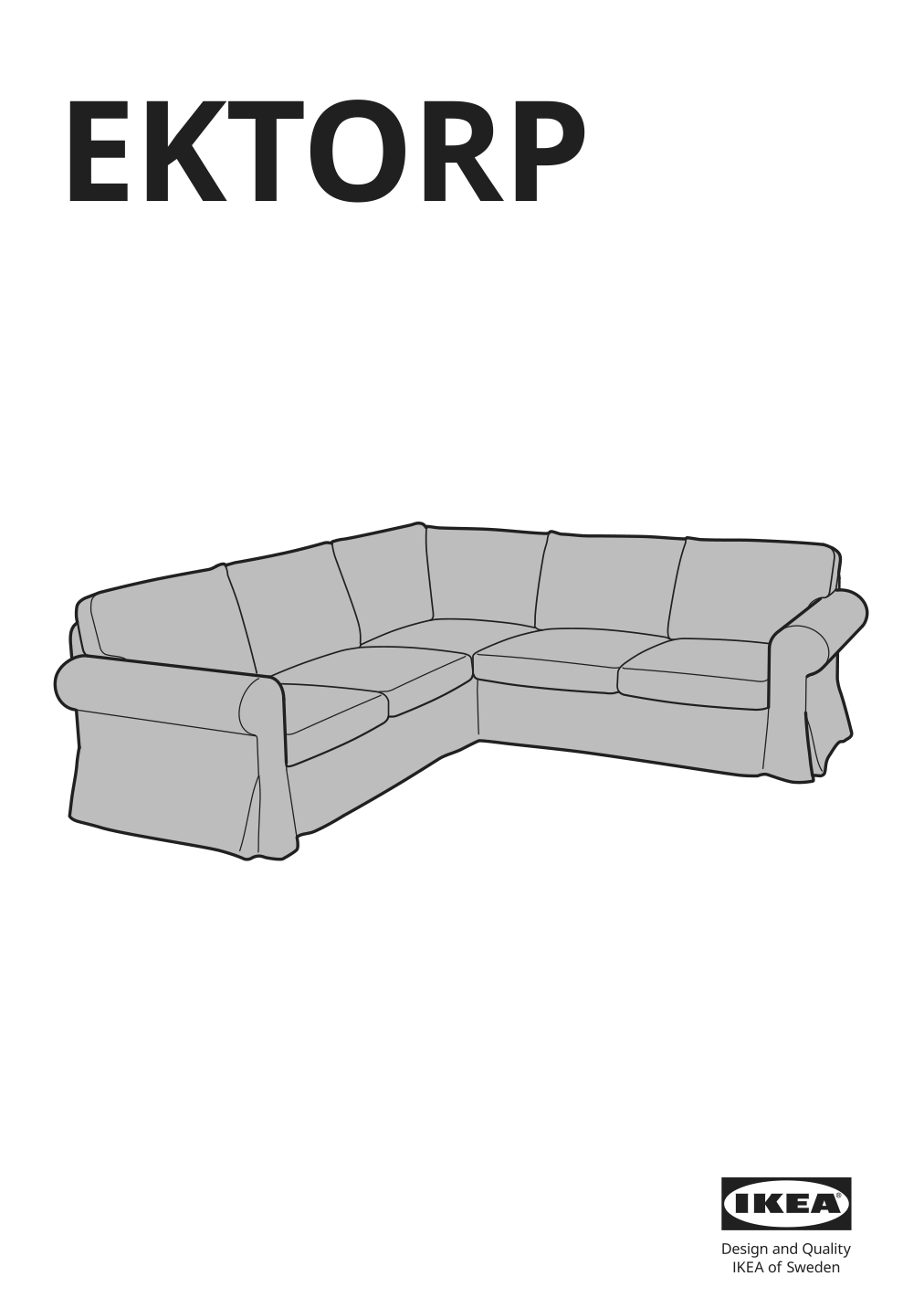 Assembly instructions for IKEA Ektorp cover for sectional 4 seat lingbo multicolor | Page 1 - IKEA EKTORP cover for sectional, 4-seat 704.029.04