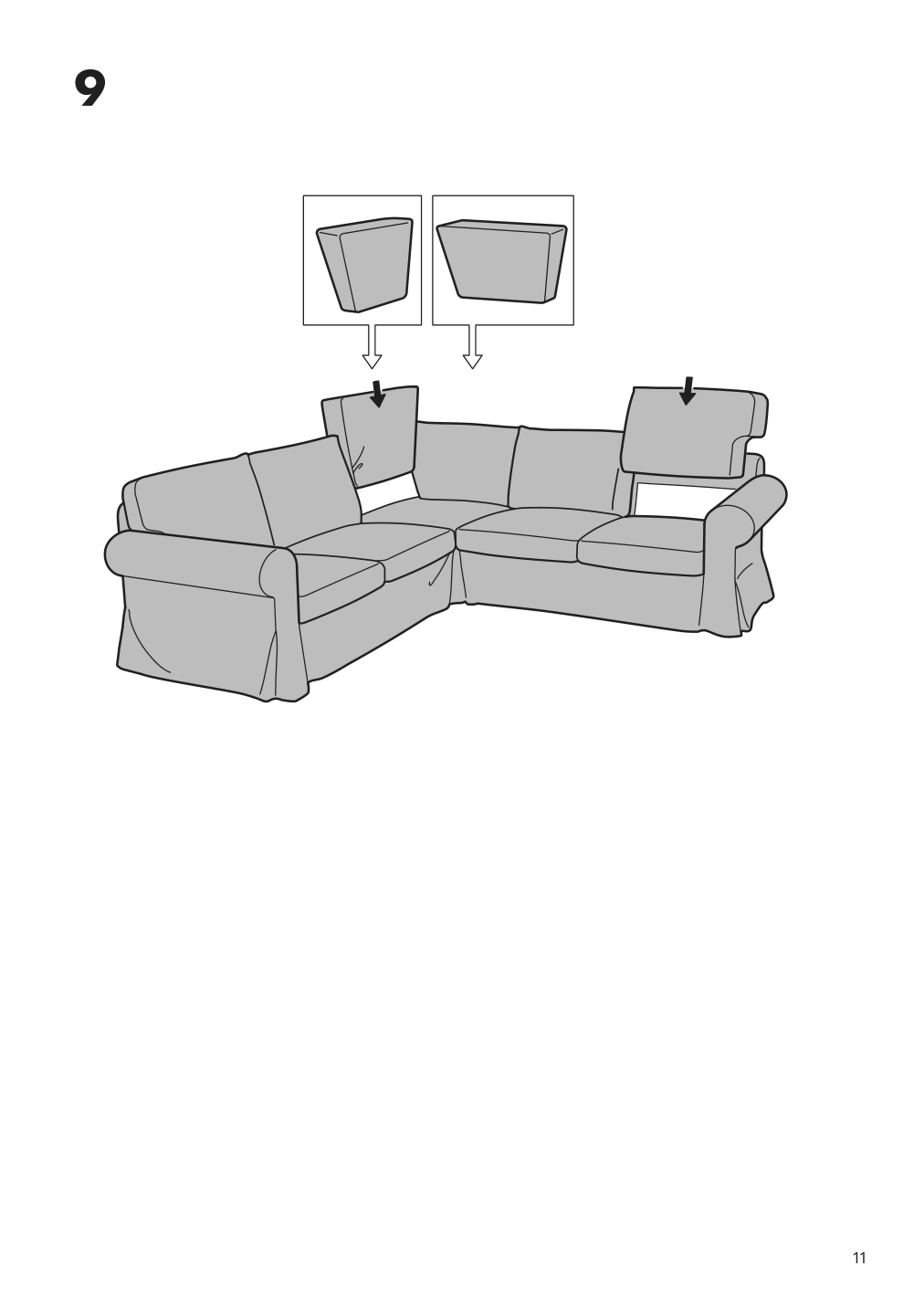 Assembly instructions for IKEA Ektorp cover for sectional 4 seat lingbo multicolor | Page 11 - IKEA EKTORP cover for sectional, 4-seat 704.029.04