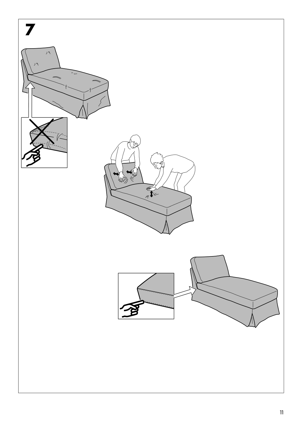 Assembly instructions for IKEA Ektorp cover free standing chaise lounge | Page 11 - IKEA EKTORP cover free-standing chaise lounge 602.268.12