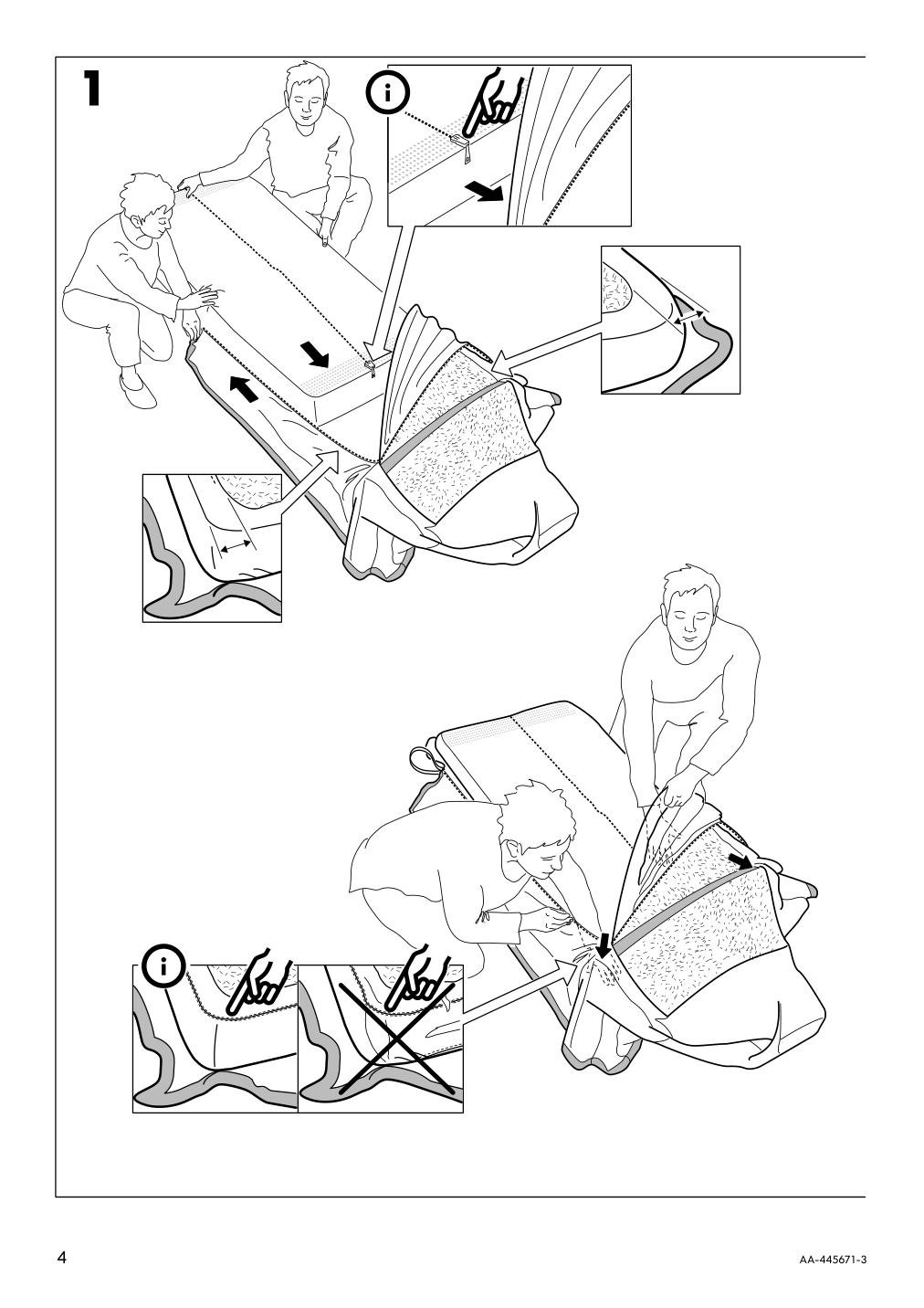 Assembly instructions for IKEA Ektorp cover free standing chaise lounge | Page 4 - IKEA EKTORP cover free-standing chaise lounge 602.268.12