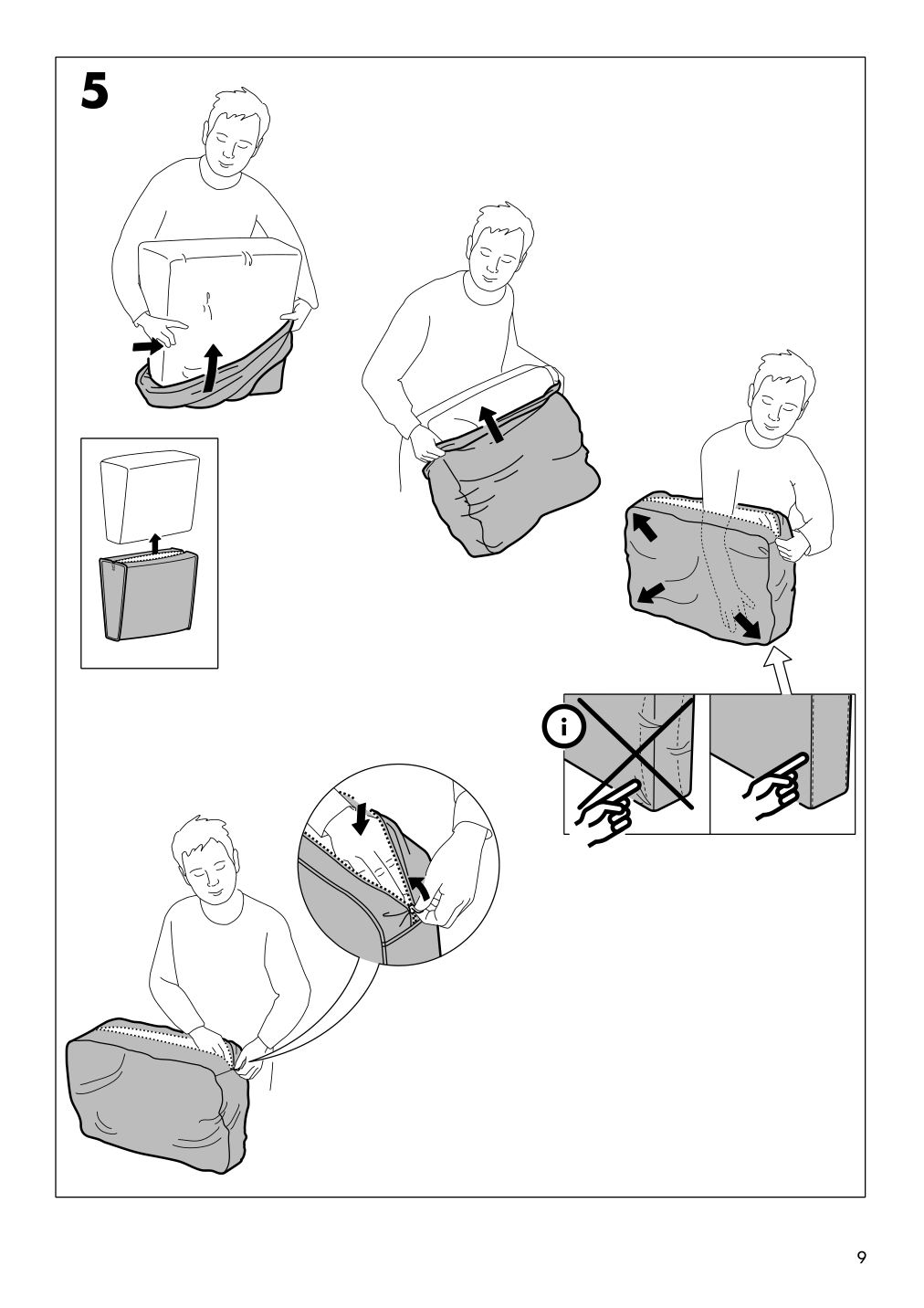 Assembly instructions for IKEA Ektorp cover free standing chaise lounge | Page 9 - IKEA EKTORP cover free-standing chaise lounge 602.268.12