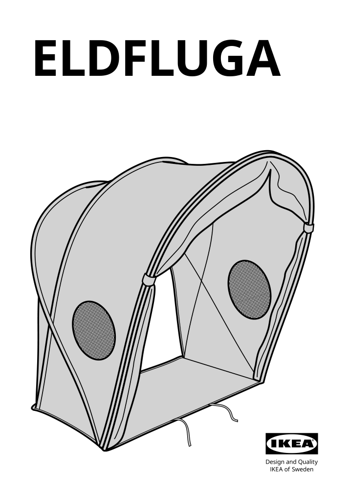 Assembly instructions for IKEA Eldfluga bed tent blue green | Page 1 - IKEA ELDFLUGA bed tent 105.421.15