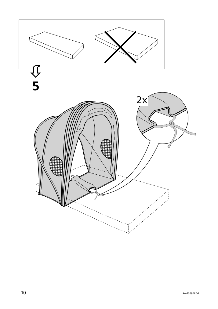 Assembly instructions for IKEA Eldfluga bed tent blue green | Page 10 - IKEA ELDFLUGA bed tent 105.421.15