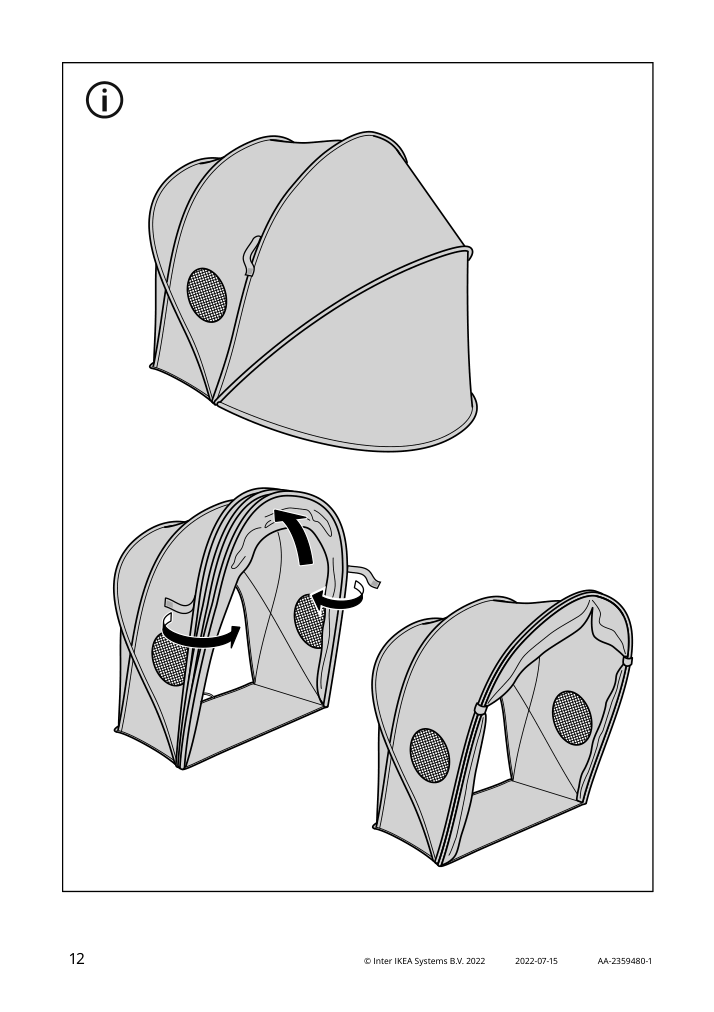 Assembly instructions for IKEA Eldfluga bed tent blue green | Page 12 - IKEA ELDFLUGA bed tent 105.421.15